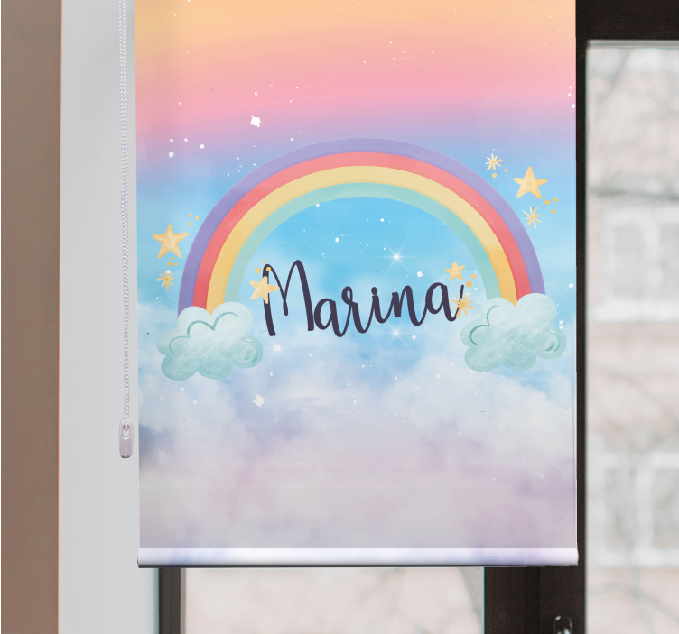Tende a rullo Bambini Fantastico arcobaleno con belle nuvole - TenStickers