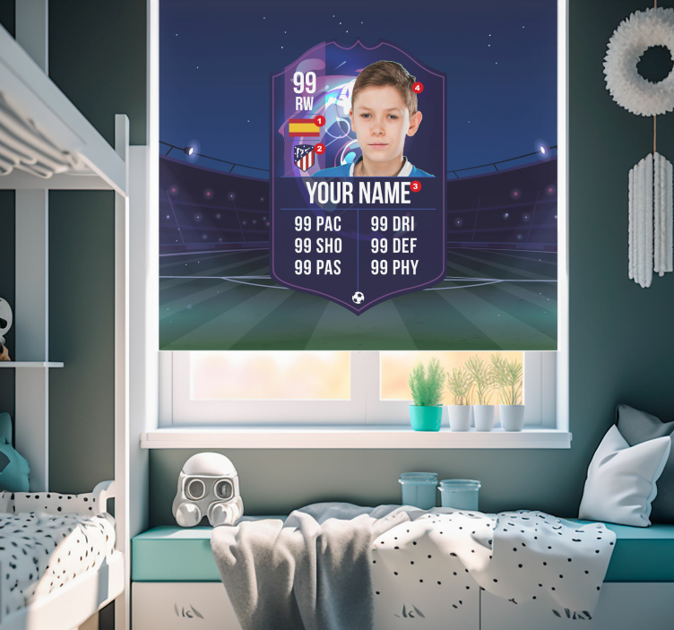 Tende a rullo scheda giocatore di calcio - TenStickers