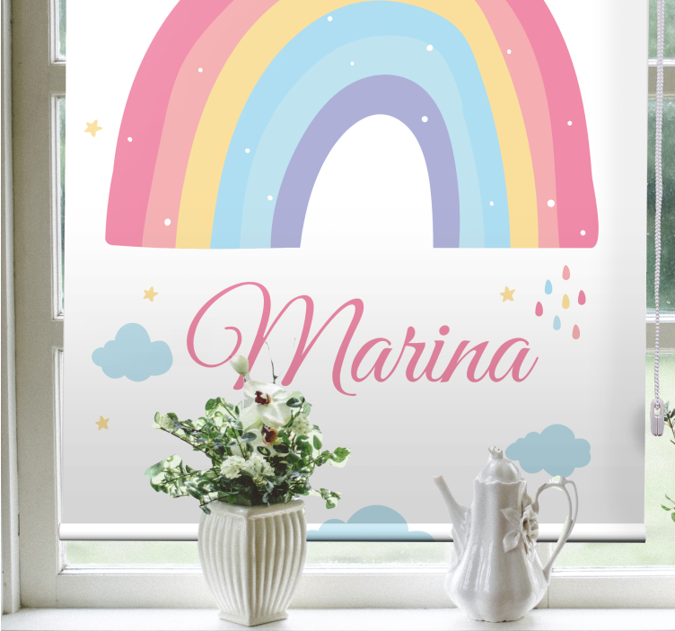 Tende a rullo Bambini Simpatico arcobaleno e nuvola in pastello - TenStickers