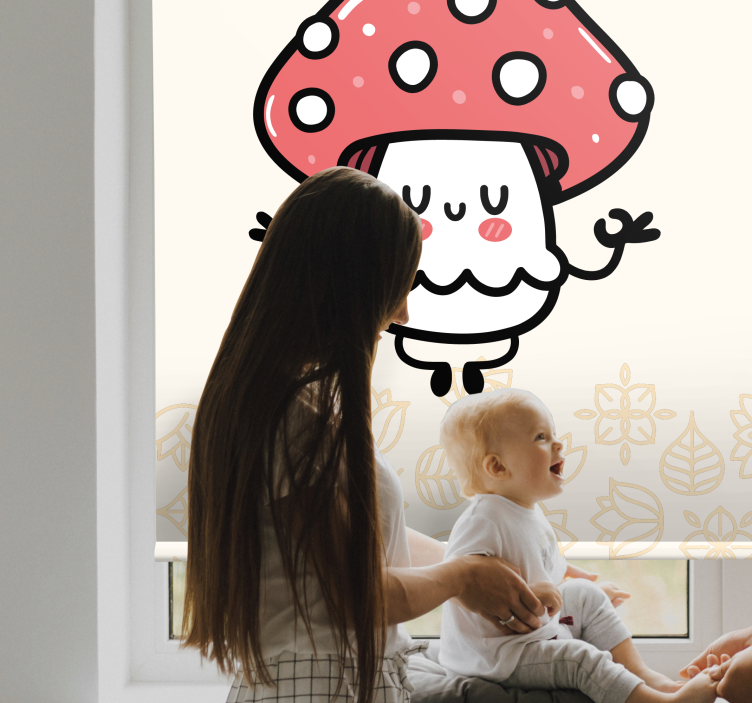 Tende a rullo Bambini Simpatico fungo felice - TenStickers