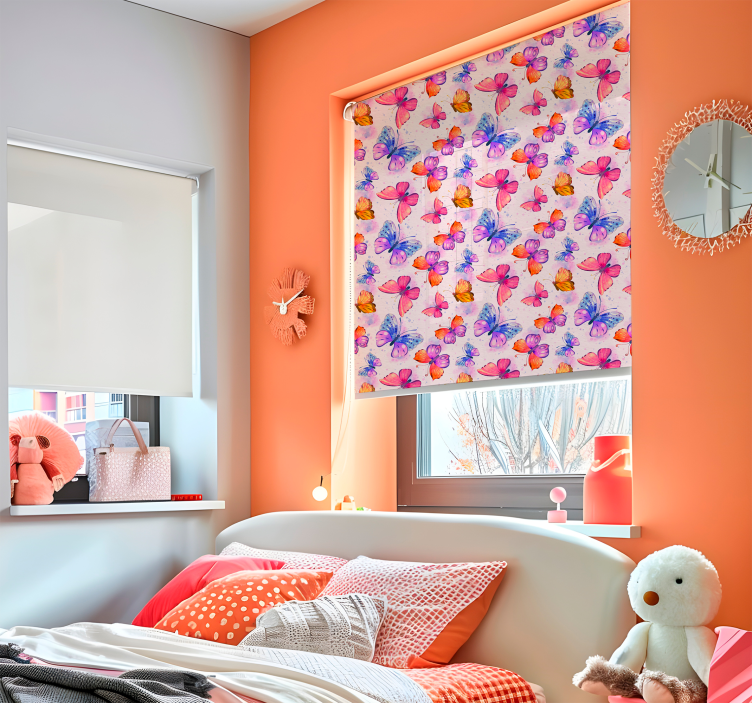 Tende a rullo farfalle acquerello colorato - TenStickers