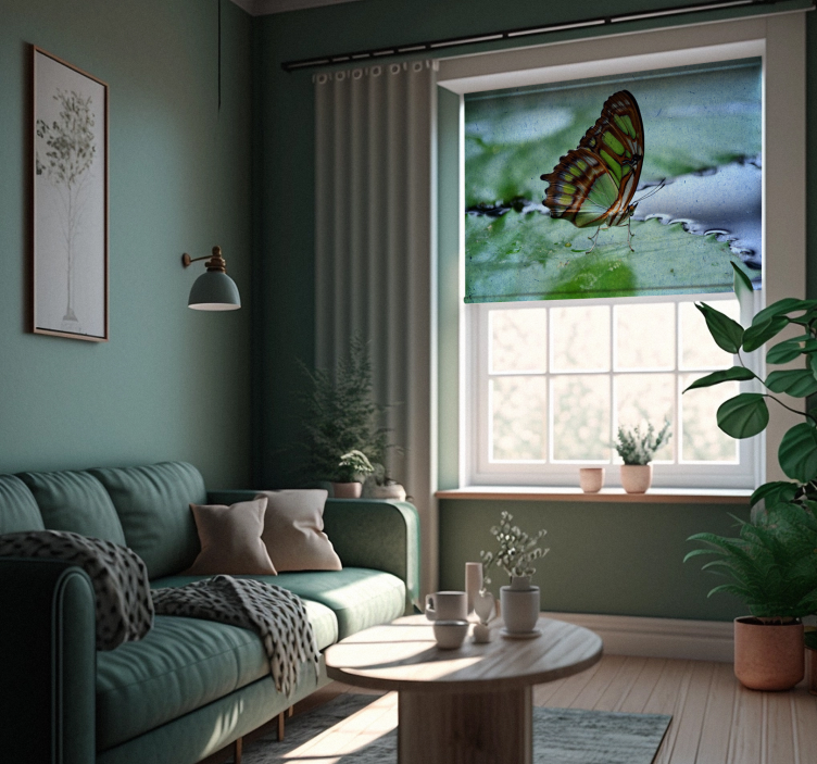 Tende a rullo farfalle Volare sull'acqua - TenStickers