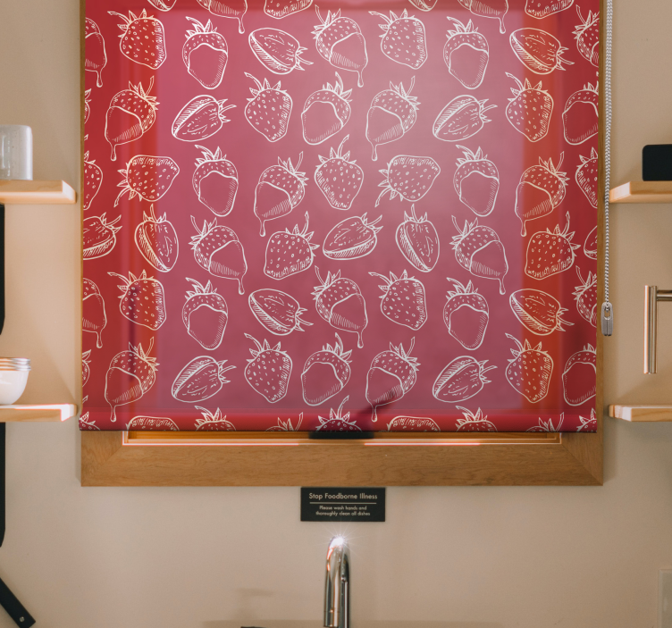 Tende a rullo frutta e verdura motivo a fragole - TenStickers