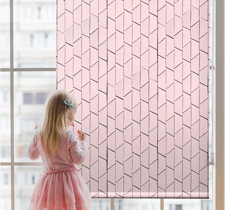 Tende a rullo motivi disegno geometrico rosa - TenStickers