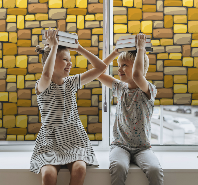 Tende a rullo motivi mosaico rettangolare giallo - TenStickers