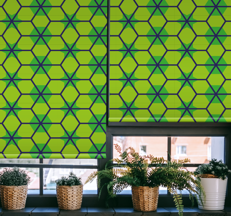 Tenda a rullo verde motivi geometrici verdi - TenStickers
