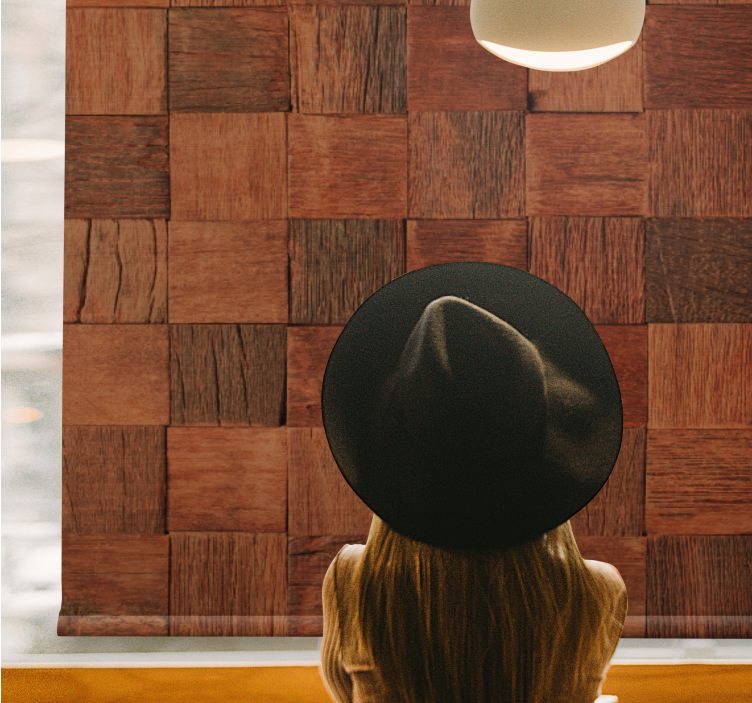 Tende a rullo motivi pannelli di legno squadrati - TenStickers