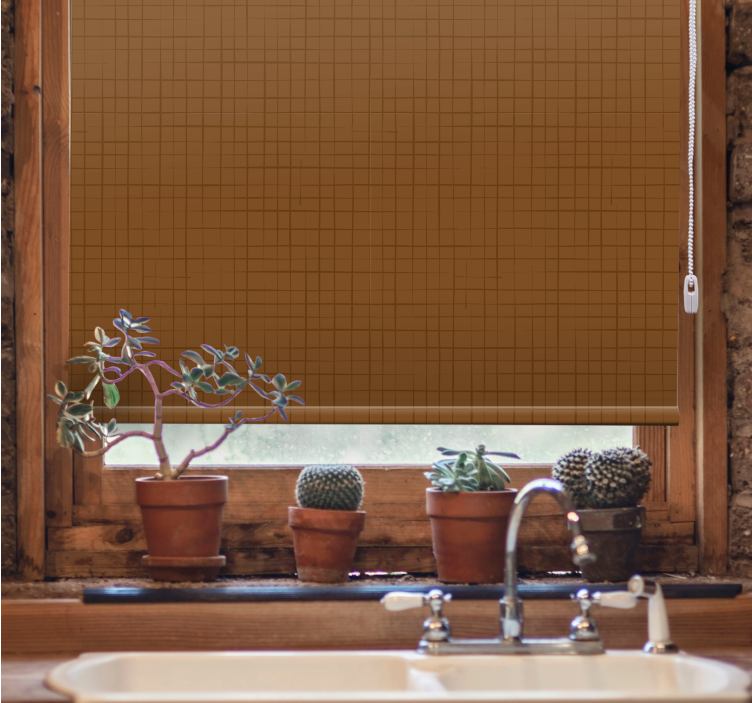 Tende a rullo motivi superficie di quadrati marroni - TenStickers