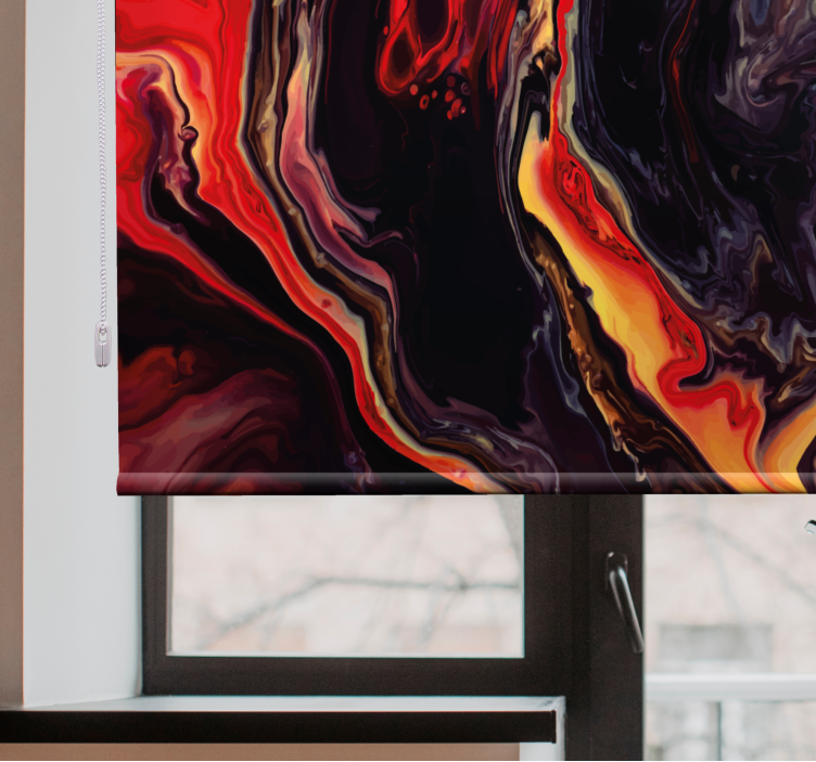 Tende a rullo motivi vorticoso rosso e nero - TenStickers