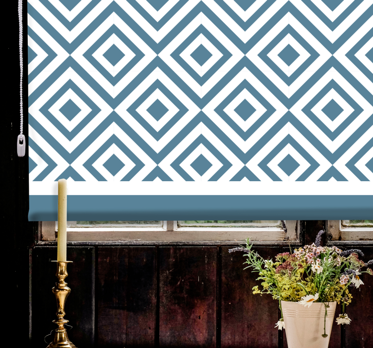 Tende a rullo motivo a quadrati blu e bianchi - TenStickers