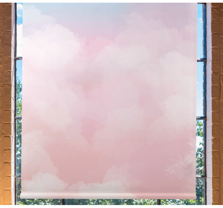 Tenda a rullo nuvole rosa effetto pastello - TenStickers