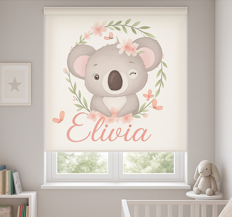 Tende a rullo personalizzabili koala con nome - TenStickers