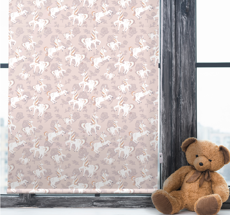 Tenda a rullo cameretta fantasia unicorno beige - TenStickers