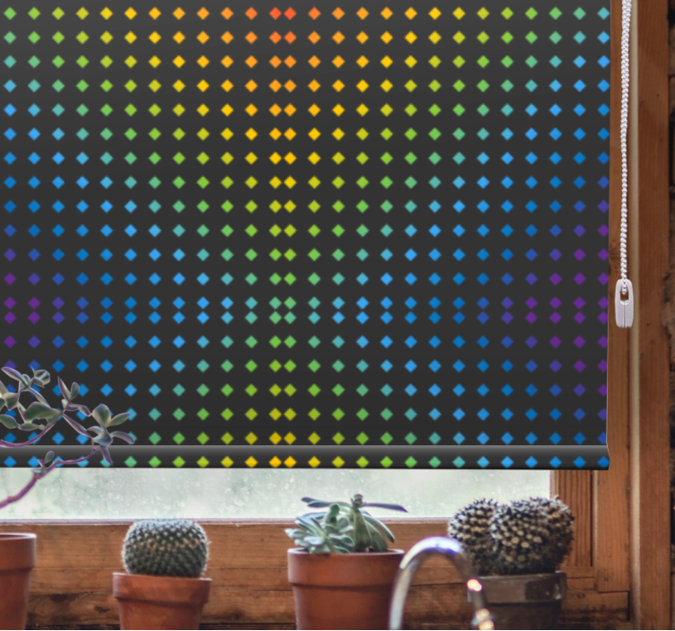 Tende a rullo trame e modelli Sfondo di mosaico arcobaleno con co - TenStickers