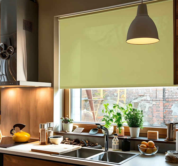 Tenda a rullo cucina moderna sfumature olivastre piatte - TenStickers