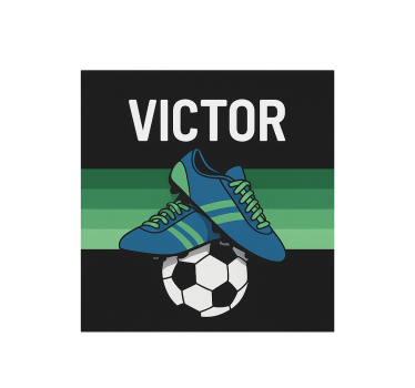 Tenda a rullo cameretta scarpe da calcio con nome - TenStickers