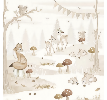 Tenda a rullo alberi nursery nel bosco incantato - TenStickers