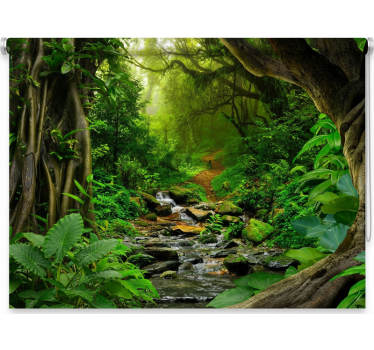 Tenda a rullo alberi oasi della foresta tropicale - TenStickers