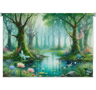 Tenda a rullo alberi murale fatato giocoso - TenStickers