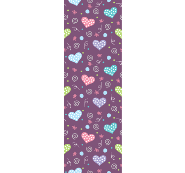 Tenda a rullo moderna cuori e linee decorative - TenStickers