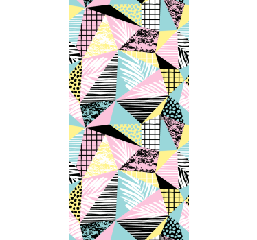 Tenda a rullo moderna design tropicale con palme e geometrie - TenStickers
