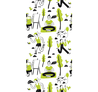 Tenda a rullo moderna set di doodle stile di vita sano - TenStickers
