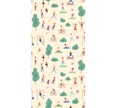 Tenda a rullo moderna persone che praticano sport - TenStickers