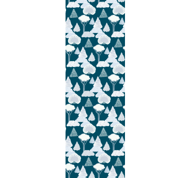 Tenda a rullo moderna alberi blu navy japandi - TenStickers