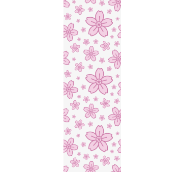 Tenda a rullo moderna fiori piccoli rosa su sfondo bianco - TenStickers