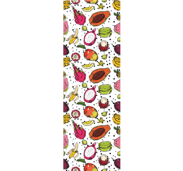 Tenda a rullo moderna schizzo di frutti esotici colorati - TenStickers
