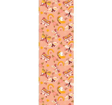 Tenda a rullo moderna motivo boho farfalle e arcobaleni - TenStickers