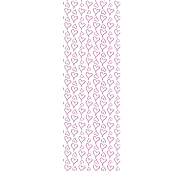 Tenda a rullo moderna icone cuore rosa illustrate - TenStickers