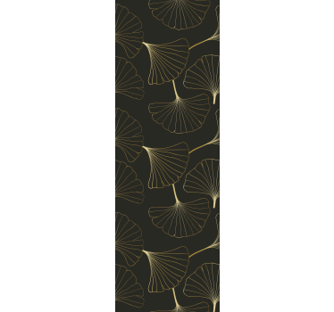Tenda a rullo moderna foglie di ginkgo charcoal gold - TenStickers