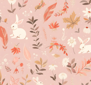 Tenda a rullo rosa design foresta autunnale - TenStickers