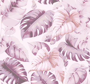 Tenda a rullo rosa grandi foglie tropicali - TenStickers