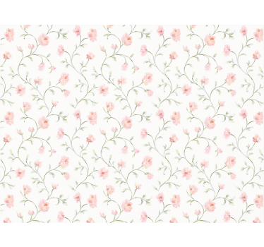 Tenda a rullo rosa fiore botanico rosa - TenStickers