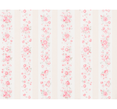 Tenda a rullo rosa strisce floreali retrò - TenStickers