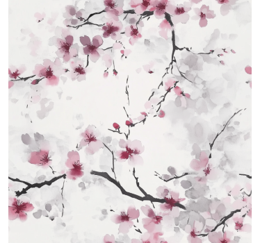 Tenda a rullo rosa fiori di ciliegio rosa - TenStickers