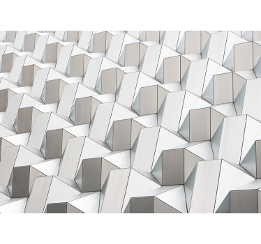 Tenda a rullo bianca motivo 3d grigio - TenStickers