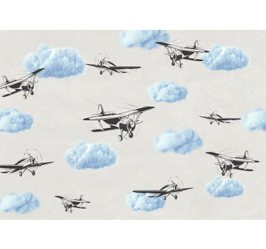 Tenda a rullo bianca aerei nel cielo - TenStickers