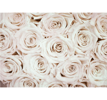 Tenda a rullo bianca design floreale rosa elegante - TenStickers