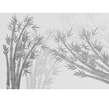 Tenda a rullo bianca foglie di bambù japandi texture - TenStickers