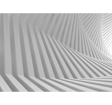 Tenda a rullo bianca onde geometriche astratte - TenStickers