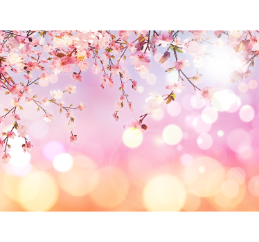Tenda a rullo rosa fiori di ciliegio 3d - TenStickers
