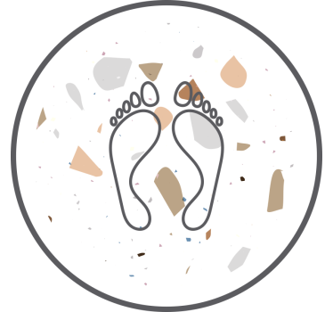 Tenda a rullo bianca impronte terrazzo - TenStickers