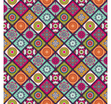 Tenda a rullo camera da letto motivo mandala colorato - TenStickers