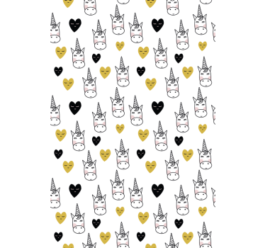 Tenda a rullo animali modello di cuore di unicorno - TenStickers