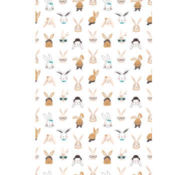 Tenda a rullo animali motivi giocosi di conigli - TenStickers
