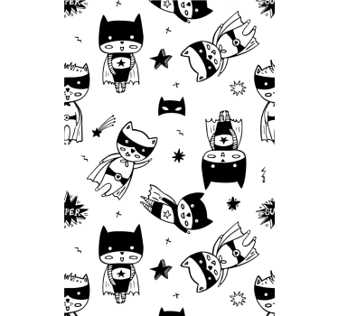 Tenda a rullo cameretta schizzo del fumetto del supereroe - TenStickers