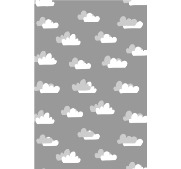 Tenda a rullo grigia modello di nuvola cumuliforme - TenStickers